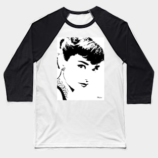 Audrey Simply Beautiful in Black and White Baseball T-Shirt